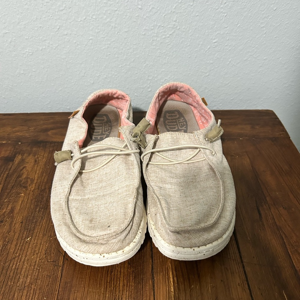 Men’s Casual Slip-On Shoes - Beige and Pink